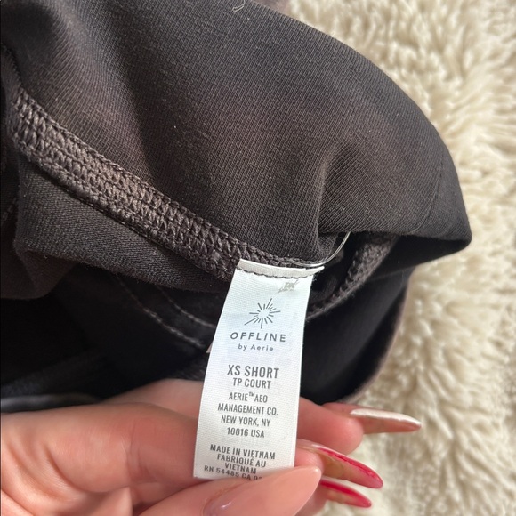 Aerie OFFLINE 7/8 High‑Rise Leggings – XS Short | Brown Denim Wash Activewear - Picture 7 of 7